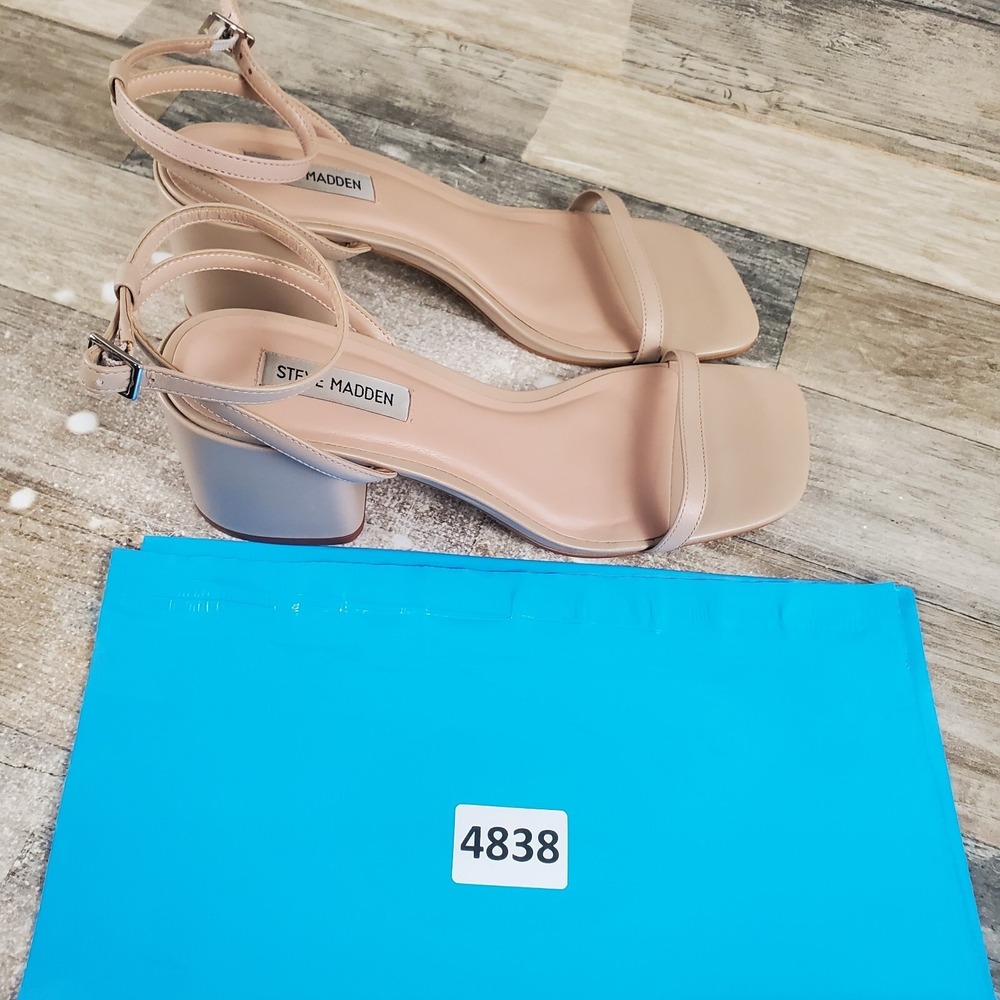 Steve Madden Audrina Womens Sandals Sz 10 M Natural Leather Adjustable Strap - Picture 12 of 12